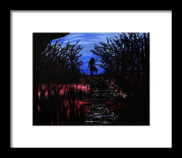 Darkness Framed Print featuring the painting Leaving the Wilds by Franklin Kielar