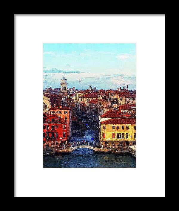 Venice Italy Framed Print featuring the digital art Leaving Venice by Looking Glass Images