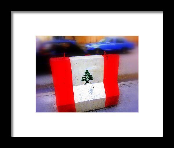 Lebanon Framed Print featuring the photograph Lebanese Flagpost by Funkpix Photo Hunter