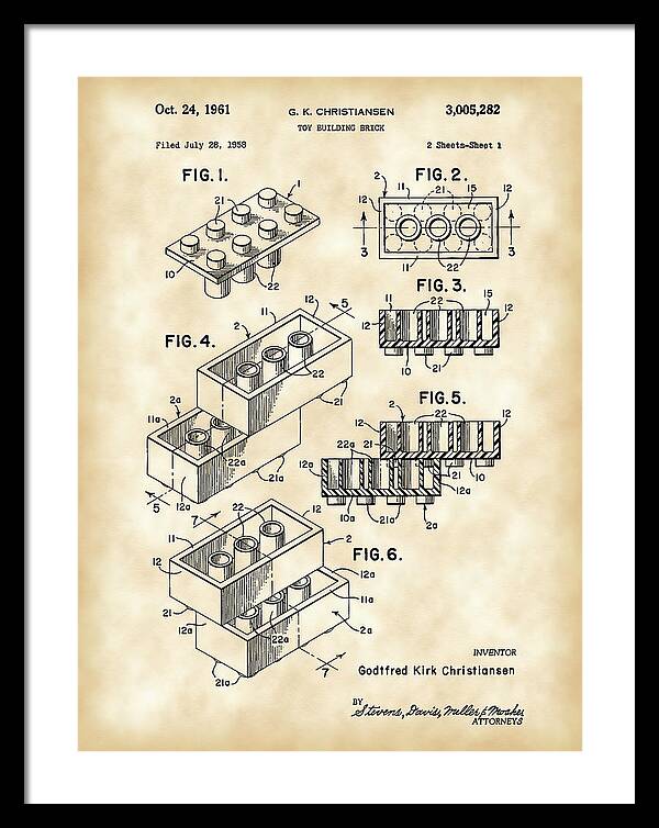 Lego Patent 1958 - Vintage by Stephen Younts
