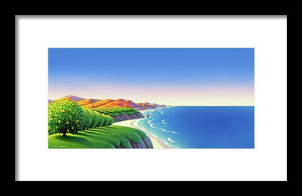 Lemon Orchard Framed Print featuring the painting Lemon Orchard by Robin Moline