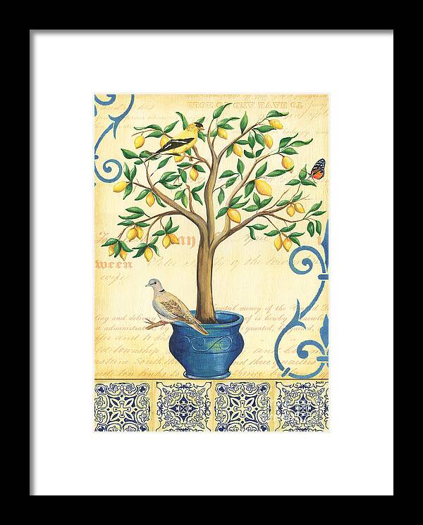 Lemon Framed Print featuring the painting Lemon Tree of Life by Debbie DeWitt