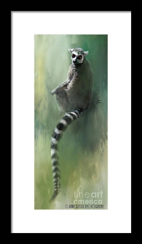 Lemur Framed Print featuring the photograph Lemur Catching Rays by Kathy Russell