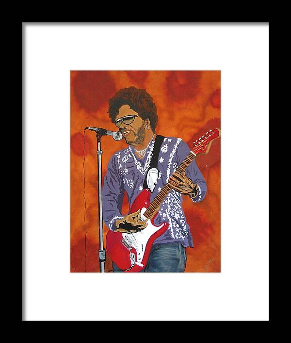 Lenny Kravitz Framed Print featuring the painting Lenny Kravitz-The Rebirth of Rock by Bill Manson