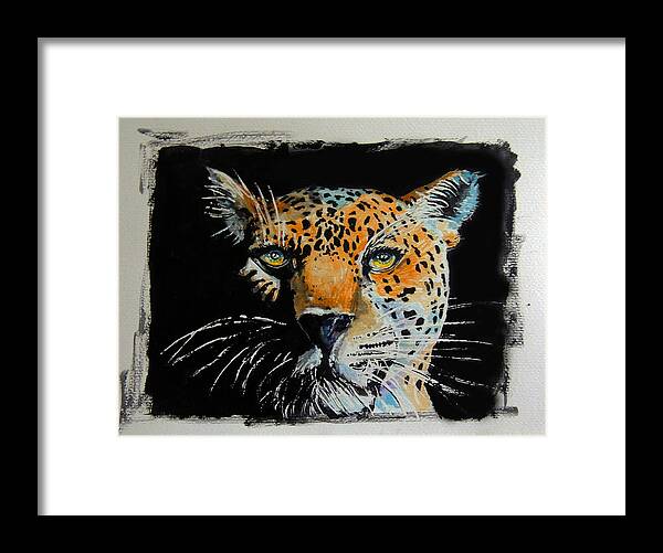 Leopard Framed Print featuring the painting Leopard by Paul Sandilands