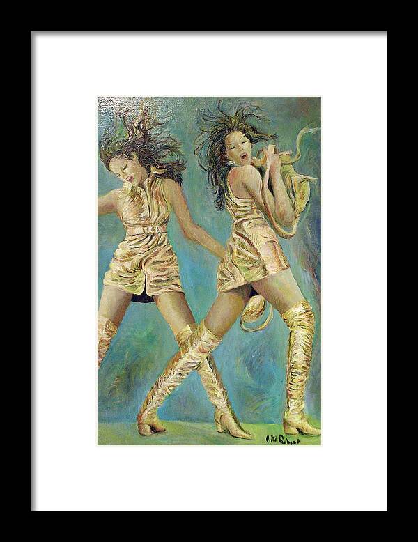 Cindy Crawford Framed Print featuring the painting Les Cindys by Jean-Marc Robert