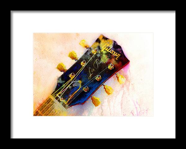 Guitar Art Framed Print featuring the painting Les is More by Andrew King