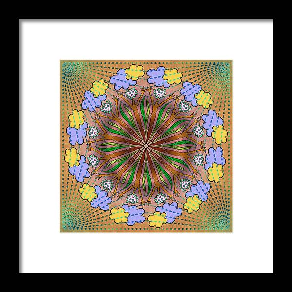 Whimsical Mandalas Framed Print featuring the digital art Let It Rain by Becky Titus