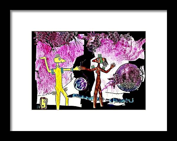 Dance Framed Print featuring the drawing Let Us Dance by Hartmut Jager