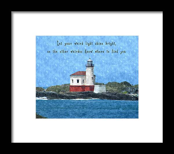 Lighthouse Framed Print featuring the photograph Let your weird light shine bright by Anthony Murphy