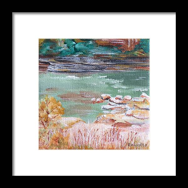 Landscape Framed Print featuring the painting Letchworth State Park by Ellen Canfield
