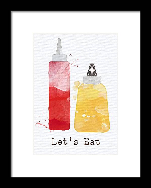 Ketchup Framed Print featuring the painting Let's Eat by Linda Woods