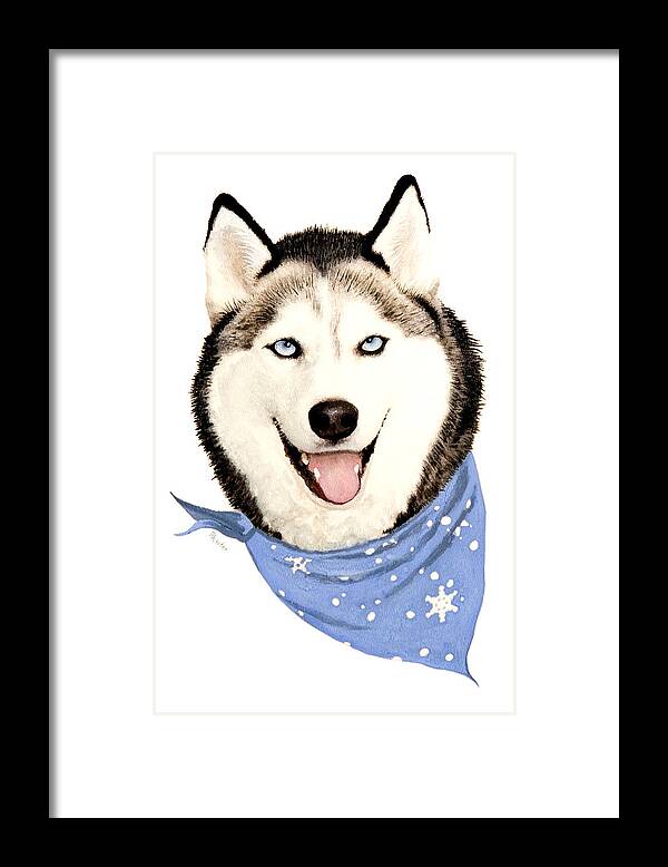 Siberian Husky Framed Print featuring the painting Lets Go by Brent Ander