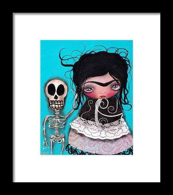 Frida Kahlo Framed Print featuring the painting Lets go Dancing by Abril Andrade
