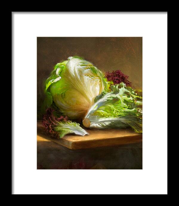 Lettuce Framed Print featuring the painting Lettuce by Robert Papp