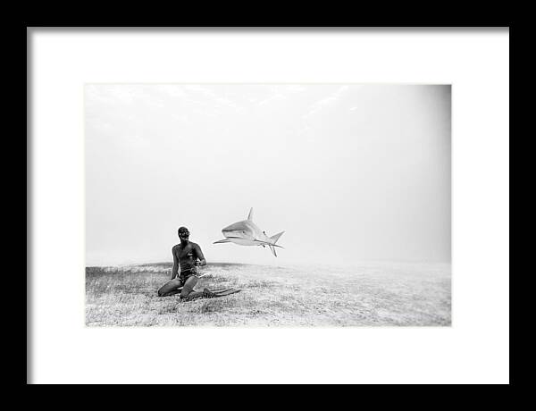 Freediving Framed Print featuring the photograph Levitation by One ocean One breath