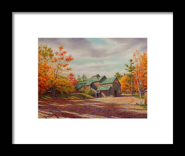 Landscape Framed Print featuring the painting Levon Helm Studios Legendary Ramble Barn by Barry DeBaun
