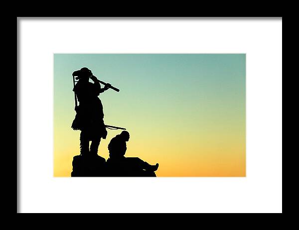 Sacajawea Framed Print featuring the photograph Lewis and Sacajawea by Todd Klassy