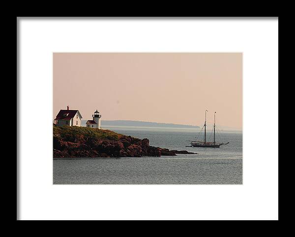 Seascape Framed Print featuring the photograph Lewis R French At The Curtis Island Lighthouse by Doug Mills