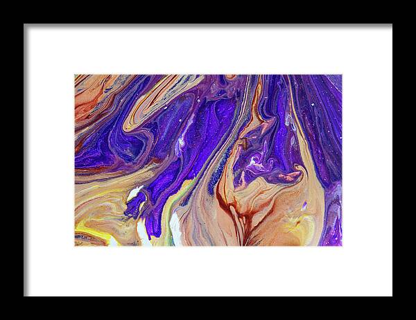 Jenny Rainbow Fine Art Photography Framed Print featuring the painting Liberation 3. Abstract Fluid Acrylic Pour by Jenny Rainbow