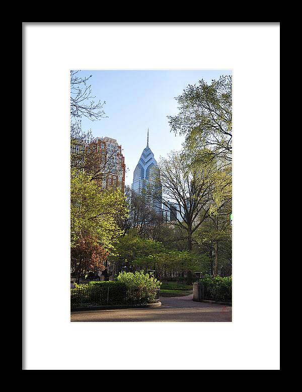 Liberty Framed Print featuring the photograph Liberty Place and Rittenhouse Square in the Spring by Bill Cannon