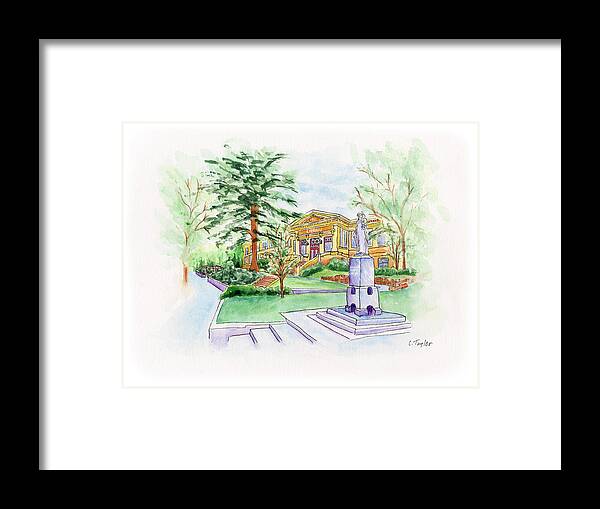 Library Framed Print featuring the painting Library a Carnegie Original by Lori Taylor