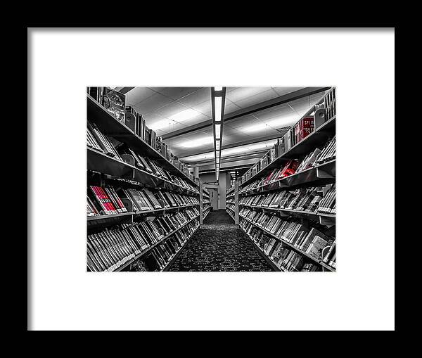 Library Framed Print featuring the photograph Library Books by Chris Montcalmo