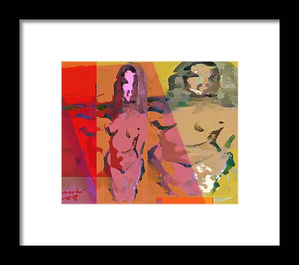 Nude Framed Print featuring the painting Life Cuerve by Noredin Morgan