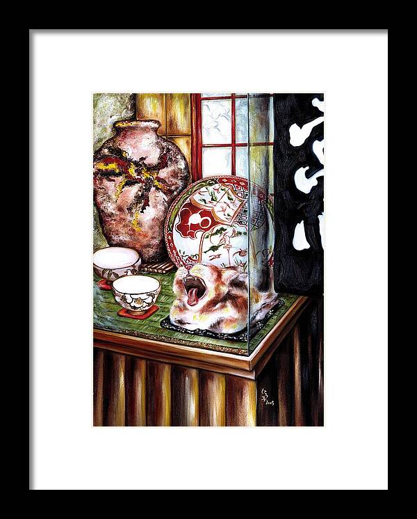 Cat Framed Print featuring the painting Life is Beautiful by Hiroko Sakai