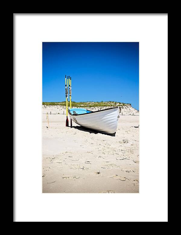 Rowboat Framed Print featuring the photograph Lifeboat and Oars by Colleen Kammerer