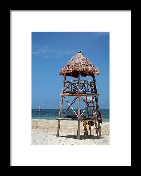 Beach Framed Print featuring the photograph Lifeguard Chair - Riviera Maya Mexico by Frank Mari