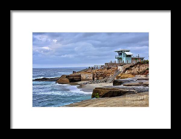 Lifeguard Framed Print featuring the photograph Lifeguard Station at Children's Pool by Eddie Yerkish