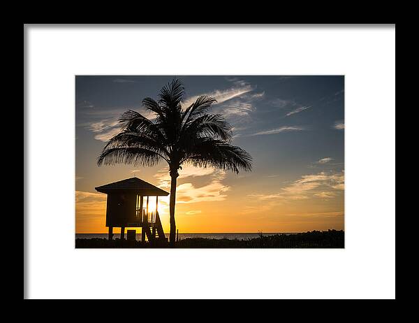 Florida Framed Print featuring the photograph Lifeguard Station Sunrise Delray Beach Florida by Lawrence S Richardson Jr