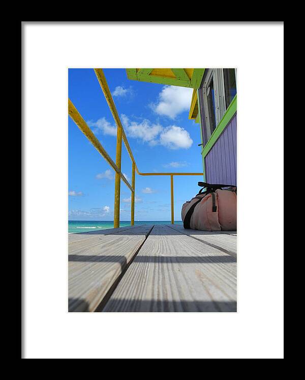 Lifeguard Tower Framed Print featuring the photograph Lifeguard Tower 2.2 - South Beach - Miami by Frank Mari