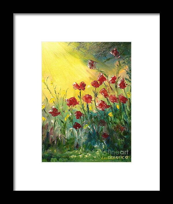 Flowers Framed Print featuring the painting Lifes energy by Don Lindemann
