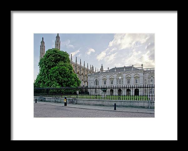 Cambridge Framed Print featuring the photograph Light evening at Old Schools. by Elena Perelman
