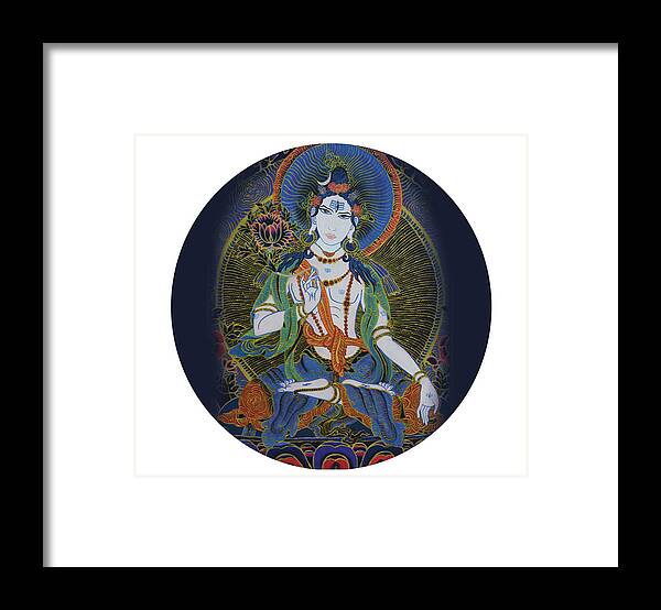Spirituality Framed Print featuring the painting Light giving Shiva by Guruji Aruneshvar Paris Art Curator Katrin Suter