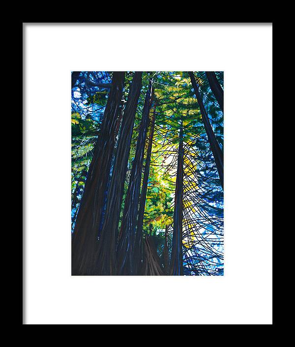  California Framed Print featuring the painting Light in the Trees 40x30 by Santana Star