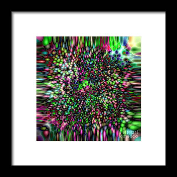 Light Mosiac Framed Print featuring the digital art Light Mosiac Abstract- Candy Crushed by Mary Machare