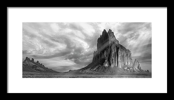 New Mexico Framed Print featuring the photograph Light on Shiprock by Jon Glaser