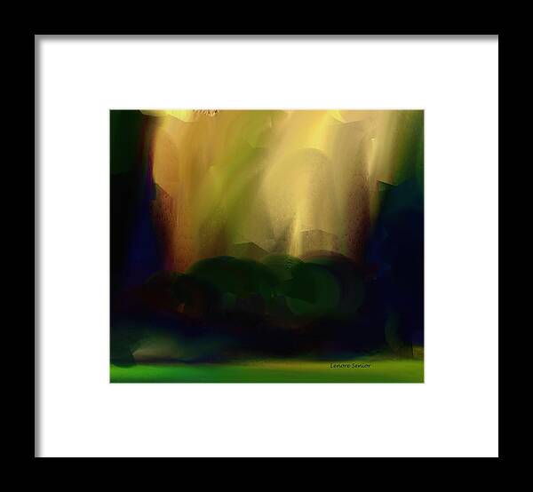 Abstract Framed Print featuring the painting Light on the Horizon by Lenore Senior