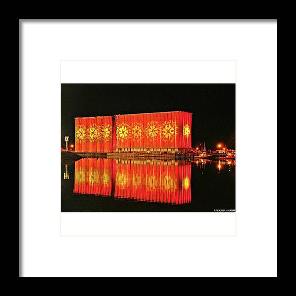 Canalside Framed Print featuring the photograph Light Show At Buffalo 's Historic by Apeksha Sharma