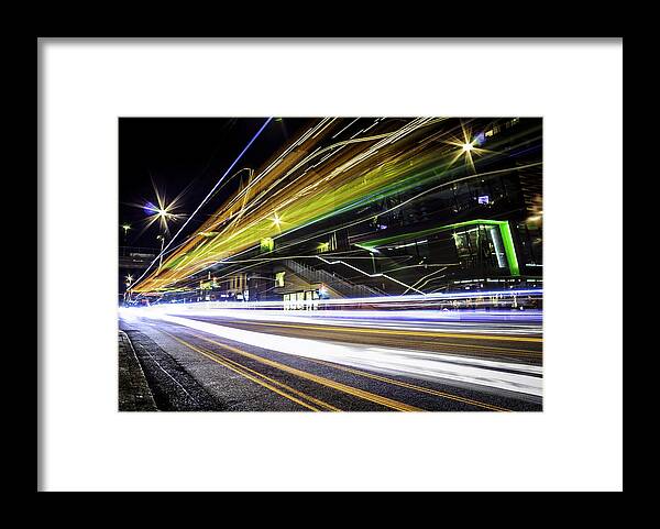 Long Exposure Framed Print featuring the photograph Light Trails 1 by Nicklas Gustafsson