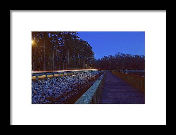 Light Framed Print featuring the photograph Light Trails on Elbow Road by Nicole Lloyd