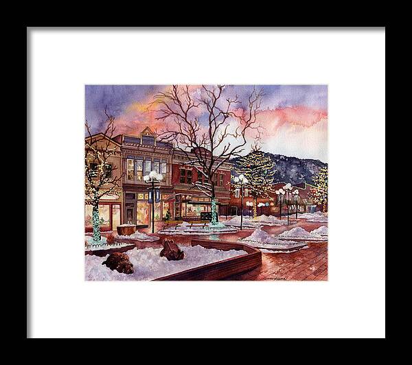Christmas Lights Painting Framed Print featuring the painting Light Up Heaven and Earth by Anne Gifford