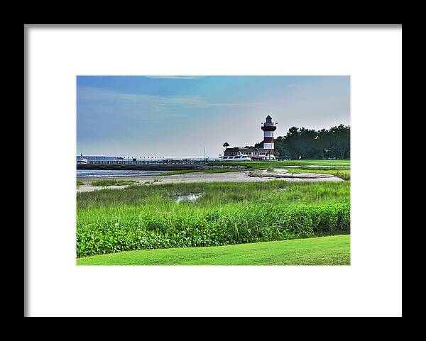 Harbour Town Framed Print featuring the photograph Lighthouse at Harbour Town by Lyle Huisken