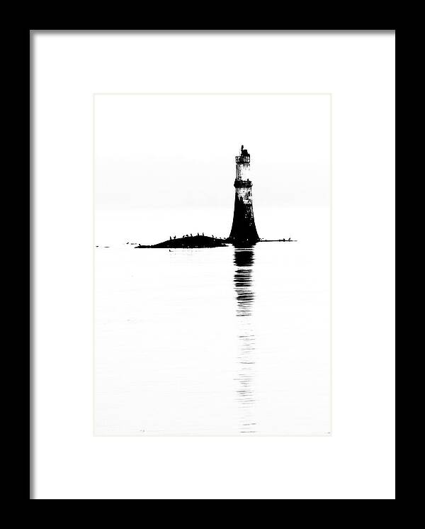 Lighthouse Monochrome Water Scotland Ocean Reflection Mist Haar Fog Rain Framed Print featuring the photograph Lighthouse by Ian Sanders