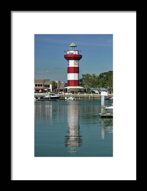 Hilton Head Framed Print featuring the photograph Lighthouse Reflection by Jerry Griffin
