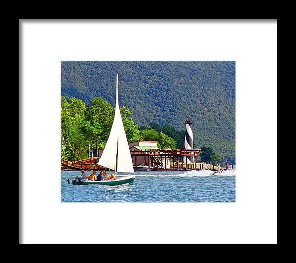 Smith Mountain Lake Framed Print featuring the photograph Lighthouse Sailors Smith Mountain Lake by The James Roney Collection