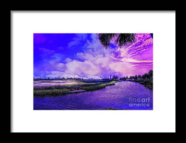 Lighthouses Framed Print featuring the digital art Lighthouse Surreal Magic by DB Hayes